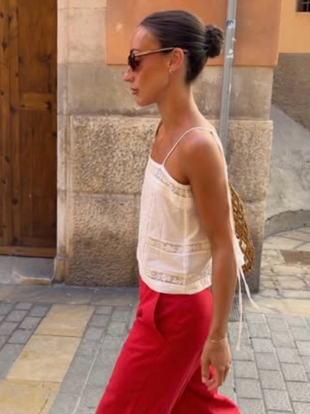 Sezane Katell White Lace Trim Cami Top - Picture 3 of 11